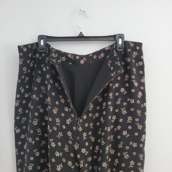 Pendleton Vintage Black Classic Floral Print Sheer Loose Fit Pants Size 14 - Picture 5 of 11